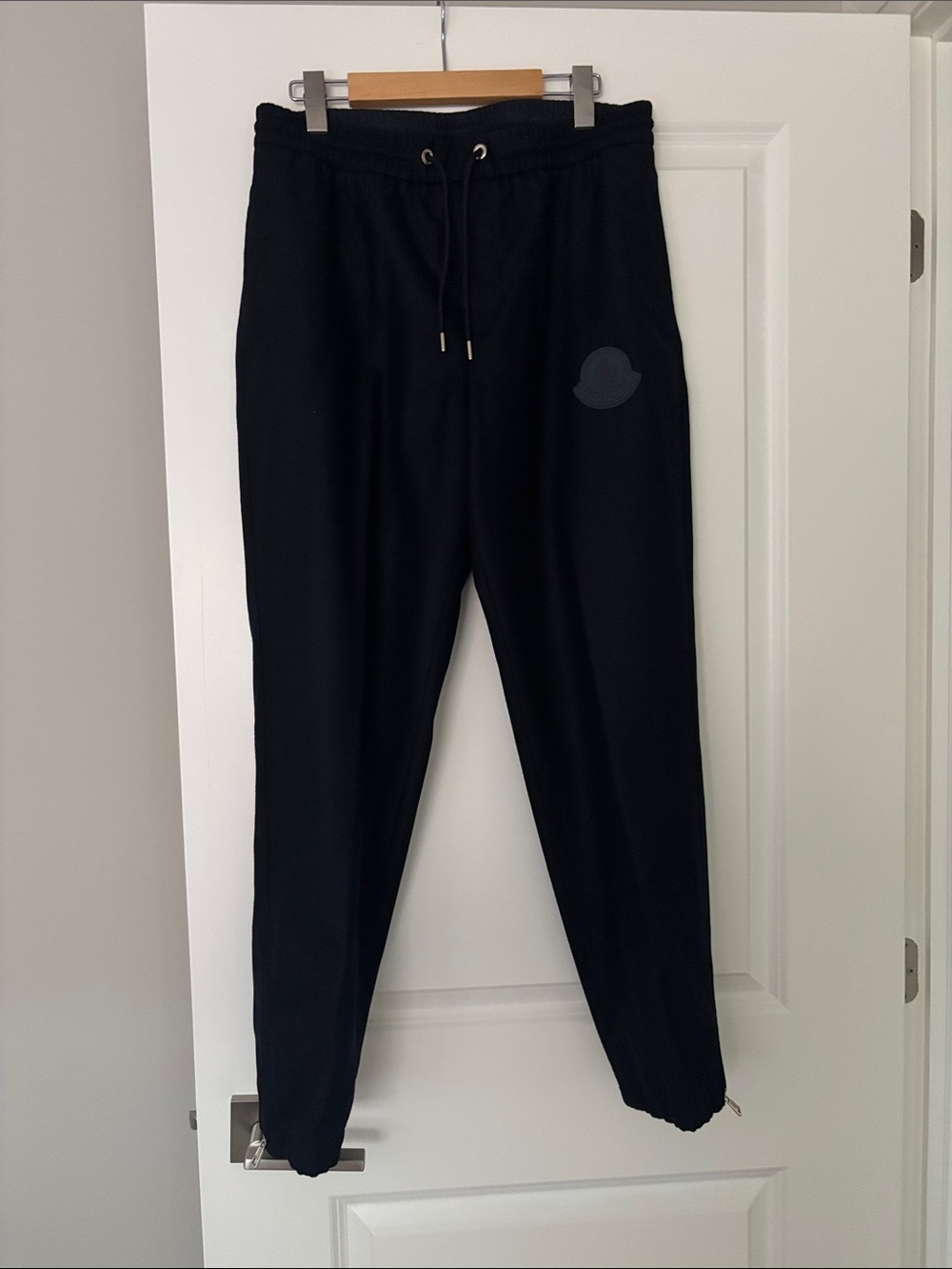 Moncler Dark navy Logo Patch Detail wool pants